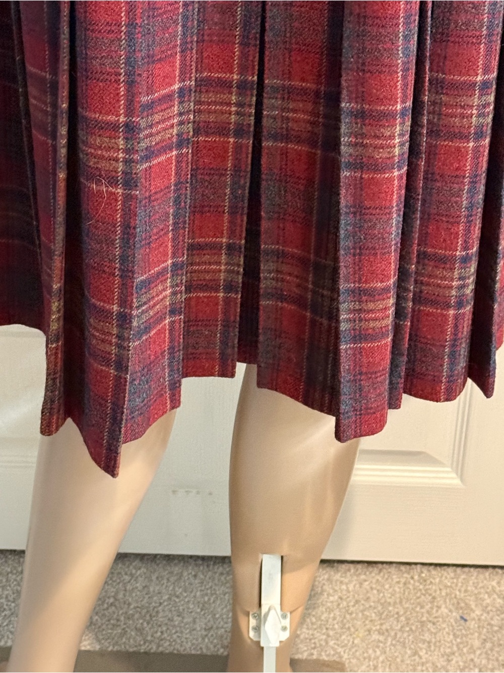 Vintage Pendleton Wool Womens Red Plaid Skirt Kilt  Buckle Size 12 - Picture 12 of 16
